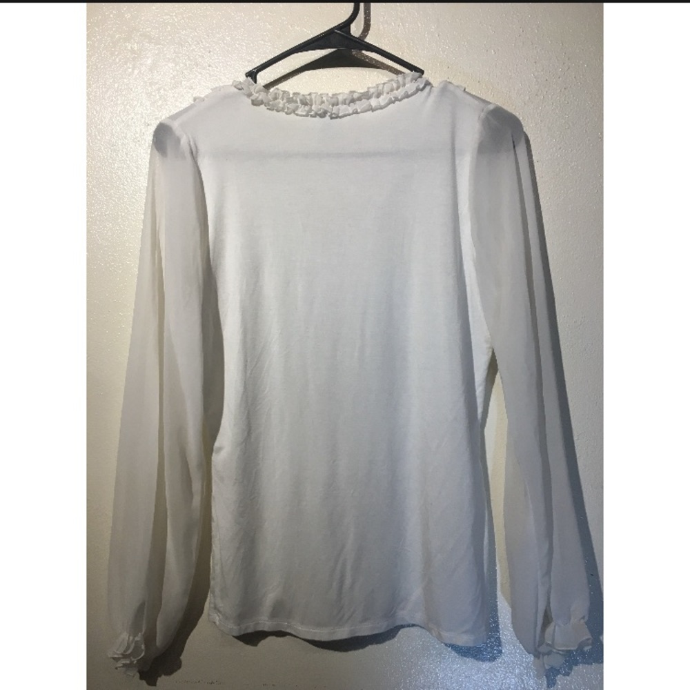 August Silk Two-Tone Ruffled Blouse - Picture 5 of 5